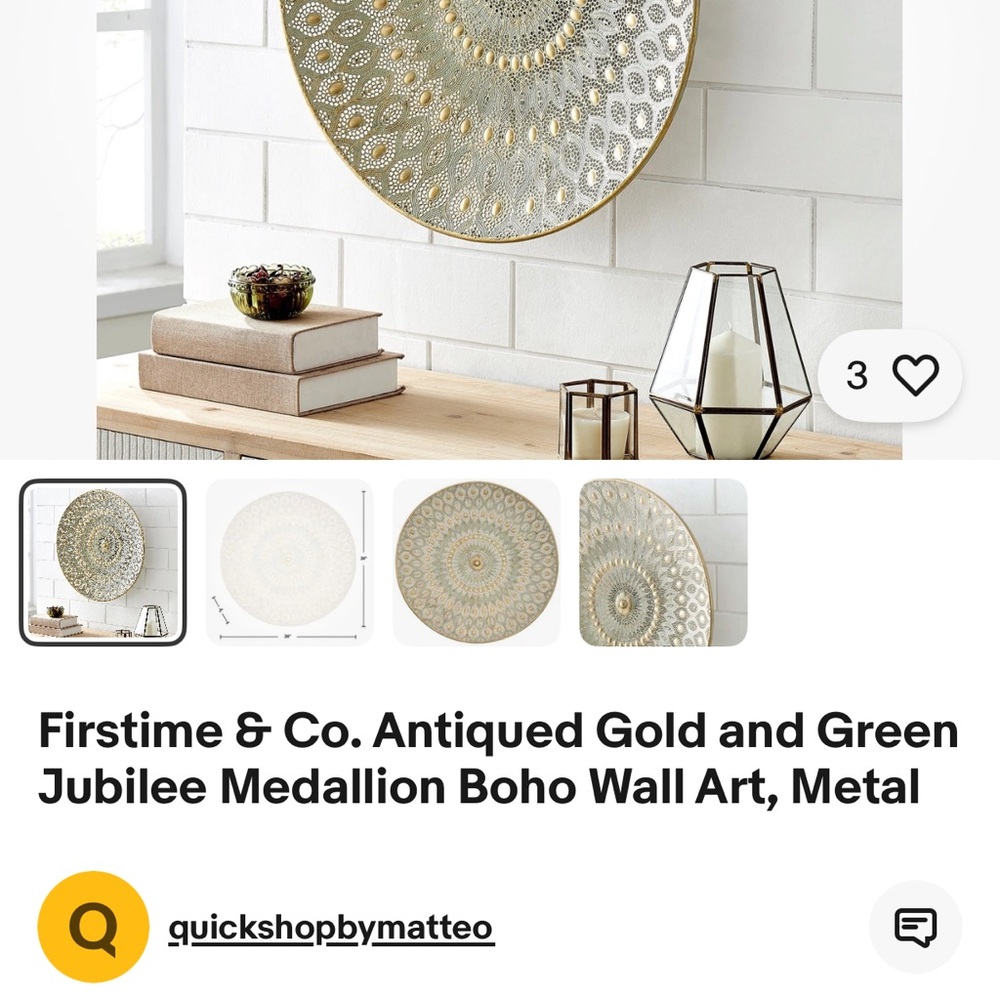 Gold and Green Jubilee Medallion Wall Art